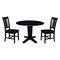 International Concepts 42 in. Solid Wood Dual Drop Leaf Dining Table with 2 Chairs in Black K46-42DPT-23B-C10-2 - alternate 1